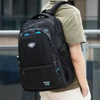 Школьная сумка, рюкзак, мужской рюкзак большой вместимости для путешествий на короткие расстояния, студенческий рюкзак для компьютера 16 inch чёрный