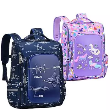 Школьная сумка с 3D мультфильмом для учащихся начальной школы, мужская цельная открытая детская сумка большой вместимости для 1-6 классов
