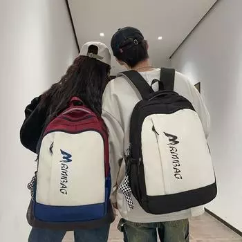 Школьная сумка с буквенным принтом, женский рюкзак большой емкости, школьный рюкзак для студентов мужского пола, цветной рюкзак зелёный