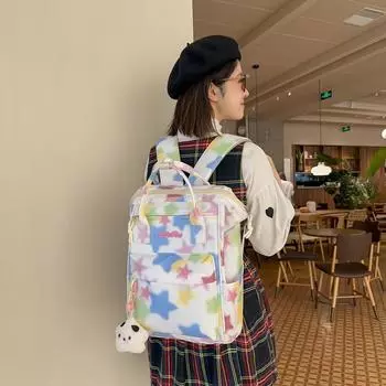 Школьная сумка со звездным принтом, рюкзак для школьников белый