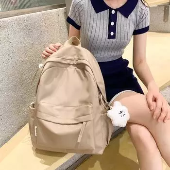 Школьная сумка сплошного цвета рюкзака водоустойчивая для студентов людей и женщин белый