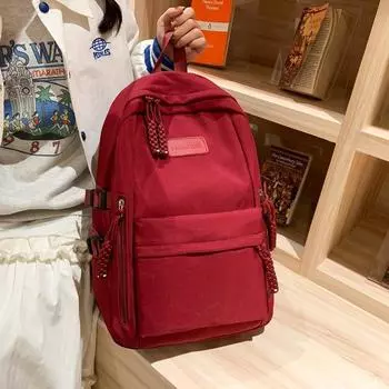 Школьная сумка сплошного цвета, женский рюкзак большой емкости, мужская дорожная сумка чёрный