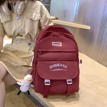 Школьная сумка в студенческом стиле, женский рюкзак для студентов старших классов средней школы, рюкзак большой емкости для младших школьников чёрный