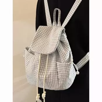 Школьная сумка женская Ins Plaid Sen Fresh Sweet Girl Heart Backpack Высокий уровень внешнего вида для студентов колледжа класс Маленький рюкзак
