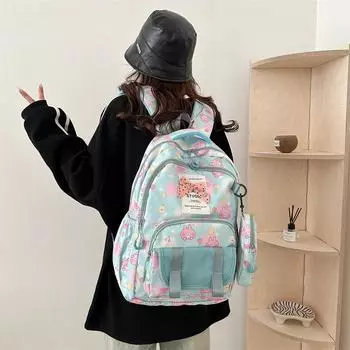 Школьная сумка женская корейская версия для учеников начальной школы, учеников средней школы, учеников 3-5 и 6 классов, большой емкости, маленькая чёрный