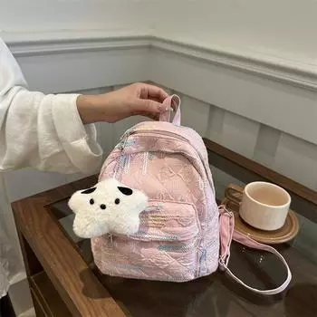 Школьная сумка женская новая мультяшная граффити рюкзак для учеников средней школы рюкзак большой емкости маленький свежий милый ученик Without pendant жёлтый