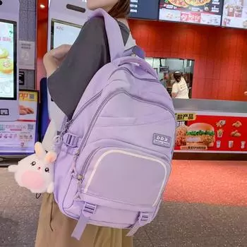 Школьная сумка, женский рюкзак для старшеклассников младших классов средней школы, студенческий рюкзак большой вместимости, женский оранжевый