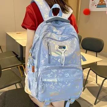 Школьная сумка, женский рюкзак для учащихся средней школы чёрный