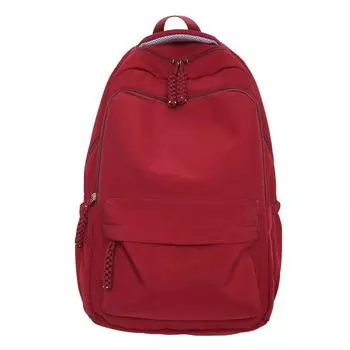 Школьная сумка, женский рюкзак для учащихся средней школы, однотонный рюкзак большой емкости для компьютера, дорожный рюкзак чёрный