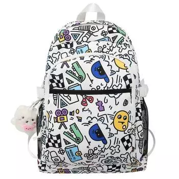 Школьная сумка, женский рюкзак в стиле граффити, младших школьников, старшеклассников, рюкзак большой вместимости Only Backpack разноцветный