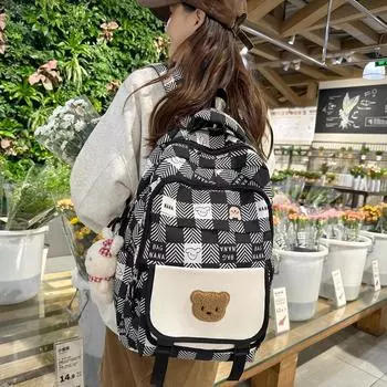 Школьная сумка, женский школьный рюкзак большой емкости, студенческий женский рюкзак с защитой от хребта фиолетовый