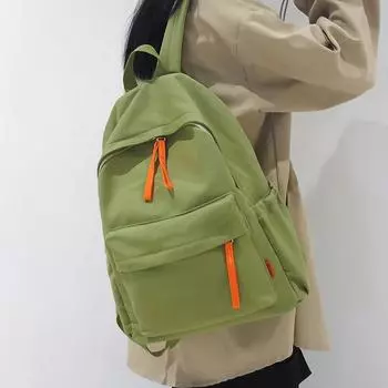 Школьная сумка, женский школьный рюкзак, студенческий однотонный рюкзак, опрятная сумка белый