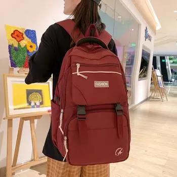 Школьная сумка, женский студенческий рюкзак средней школы, сумка через плечо чёрный