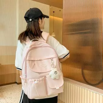 Школьная женская сумка для компьютера большой емкости, школьная сумка для студенток и мужчин, рюкзак чёрный