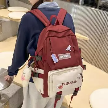 Школьники Учащиеся старших классов Рюкзак большой емкости красный