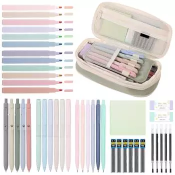 Школьные принадлежности цвета конфет с симпатичными пеналами, студенческий статический колледж 2 мл One Size