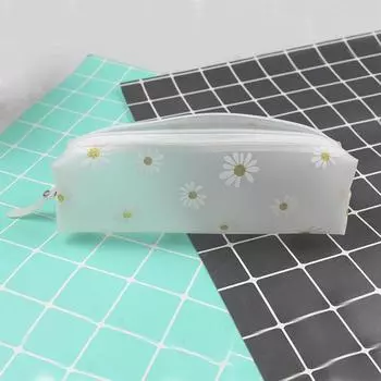 Школьные принадлежности Канцелярские товары Kawaii Прозрачный пенал Daisy Gift Estuches Школьный пенал Pencilcase Pencil Bag прозрачный