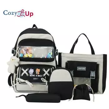 Школьные ранцы для девочек большой вместимости, водонепроницаемые и износостойкие, увеличивают вместимость и уменьшают нагрузку, рюкзаки соответствующего цвета, рюкзаки контрастного цвета 45x30x15cm розовый