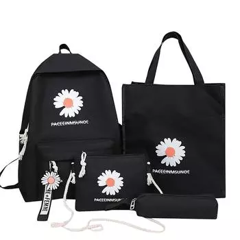 Школьные ранцы для учащихся начальной школы, новые модели для учениц младших классов средней школы, рюкзаки большой вместимости для учениц One Size чёрный