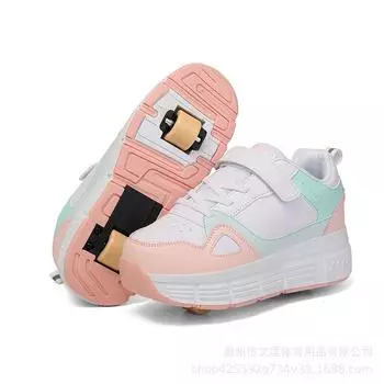 Школьные роликовые коньки для мальчиков и девочек, обувь для взрослых Burst Shoes, двухколесные летающие туфли, колесные туфли, детская обувь Burst Shoes 31