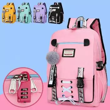 Школьные сумки для школьников, холщовые рюкзаки для подростков, дышащие школьные сумки для девочек, большие вместительные женские рюкзаки для книг розовый