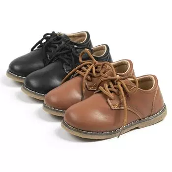 Школьные туфли Повседневная детская обувь на шнуровке 21 чёрный