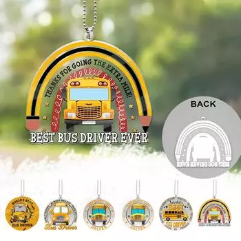 Школьный автобус, автомобиль, висящий водитель автобуса, прозрачное украшение, зеркало для прицепа, автомобиль, лучший водитель автобуса, висящий водитель автобуса, подарок в подарок