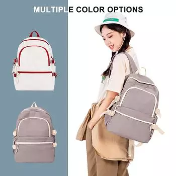 Школьный рюкзак эстетичный, водонепроницаемый повседневный женский рюкзак, рюкзак для ноутбука, школьная сумка для девочек-подростков с несколькими карманами