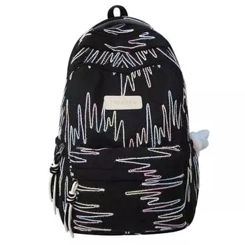 Школьный рюкзак большой вместимости женский рюкзак дорожный студенческий рюкзак чёрный