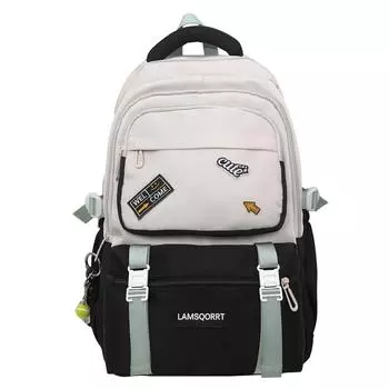 Школьный рюкзак Color Block для школьников средней школы, рюкзак для мужчин и женщин, большой емкости фиолетовый