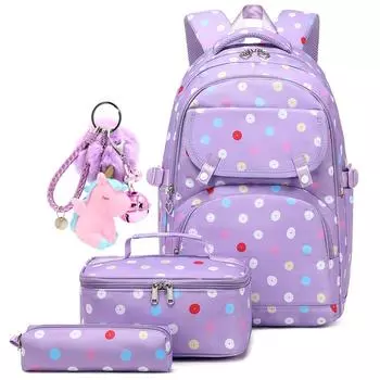 Школьный рюкзак для девочек, рюкзак с ланч-боксом, комплект для девочек-подростков, симпатичная школьная сумка, рюкзак для девочек-подростков розовый