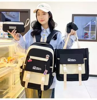 Школьный рюкзак для девочек, школьный рюкзак большой емкости для школьников красный