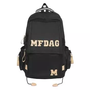 Школьный рюкзак для девочек средней школы, большой вместимости, мужской рюкзак с буквами красный