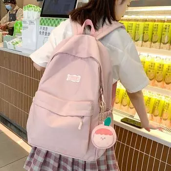 Школьный рюкзак для девочек, старшеклассников, большой вместительный холщовый рюкзак, учащийся старших классов, рюкзак для старших классов чёрный