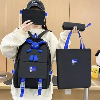 Школьный рюкзак для мальчиков и девочек, студенческий рюкзак, рюкзак в студенческом стиле белый