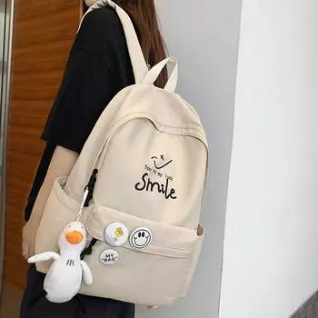 Школьный рюкзак для младших школьников, однотонный рюкзак для книг, студенческий рюкзак для студентов белый