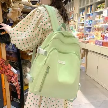 Школьный рюкзак для младших школьников в студенческом стиле, однотонный рюкзак, студенческий рюкзак чёрный