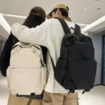 Школьный рюкзак для младших школьников, женский однотонный рюкзак, студенческий рюкзак в студенческом стиле белый