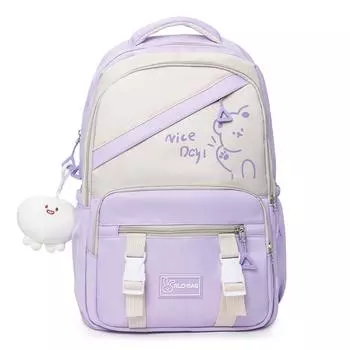 Школьный рюкзак для начальной школы, цветной рюкзак с принтом медведя, большой емкости, рюкзак для учеников младших классов средней школы розовый