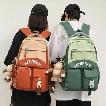 Школьный рюкзак для школьников средней школы, мужской, большой емкости, цветной, женская дорожная сумка чёрный