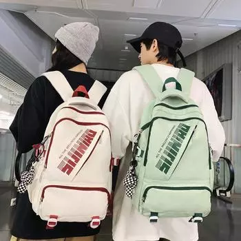 Школьный рюкзак для школьников средней школы с буквенным принтом, женский, большой емкости, компьютерный рюкзак, мужской, дорожный рюкзак