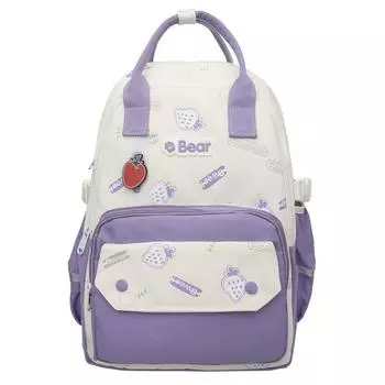 Школьный рюкзак для школьников средней школы с принтом клубники для женщин, большой емкости для путешествий зелёный