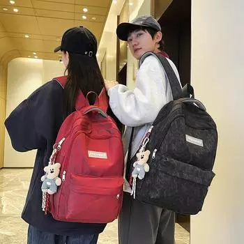 Школьный рюкзак для школьников средней школы, мужской рюкзак, женский рюкзак с граффити чёрный