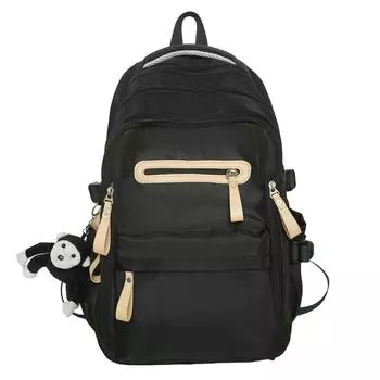 Школьный рюкзак для школьников средних и старших классов, мужской рюкзак большой вместимости, легкий женский рюкзак чёрный