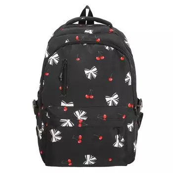 Школьный рюкзак для школьников средних и старших классов с принтом, большой вместимости, легкий женский рюкзак Large Bow чёрный