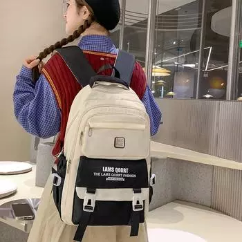 Школьный рюкзак для средней школы, цветной женский рюкзак большой вместимости, легкий рюкзак для девочек красный