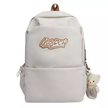 Школьный рюкзак для средней школы, женский рюкзак большой вместимости, мужской рюкзак для кампуса Small бежевый
