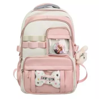 Школьный рюкзак для средней школы Женский дорожный рюкзак большой вместимости розовый