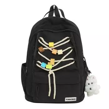 Школьный рюкзак для средней школы, женский, однотонный белый