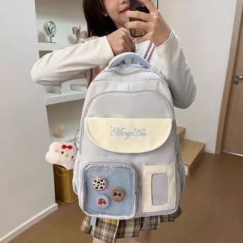 Школьный рюкзак для средней школы, женский, большой вместимости, рюкзак для учеников начальной школы, от третьего до шестого класса чёрный